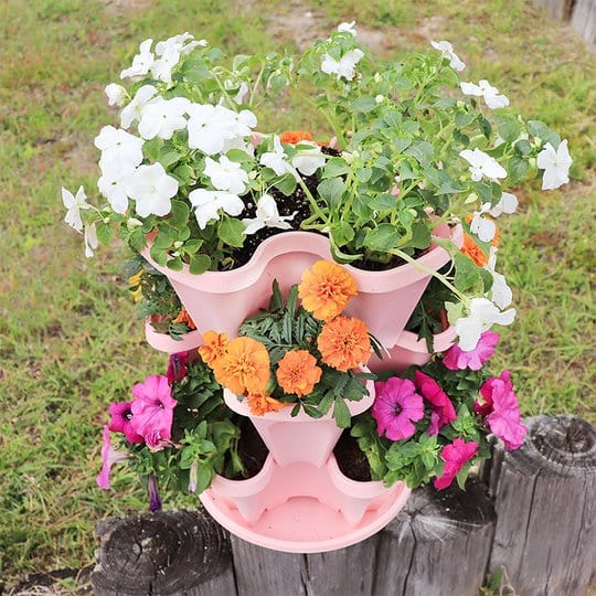 Stackable Vertical Planter for Strawberries and Herbs