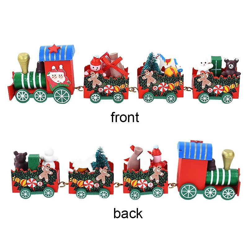 4-Knots Christmas Train Wooden Decor with Santa