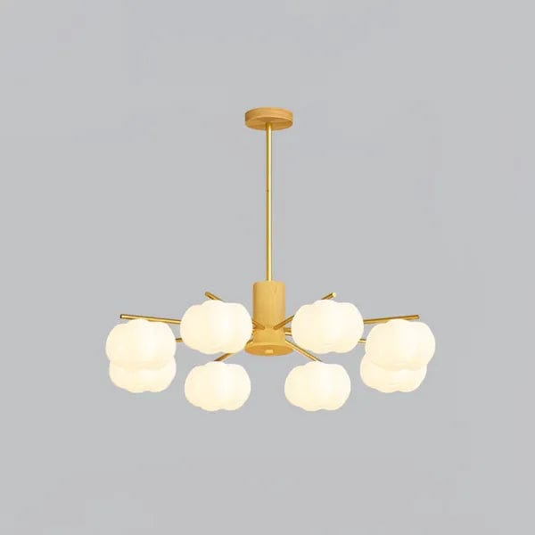 Creative Wooden Cotton Balls Chandelier - Modern Minimalist Lighting for Living Room