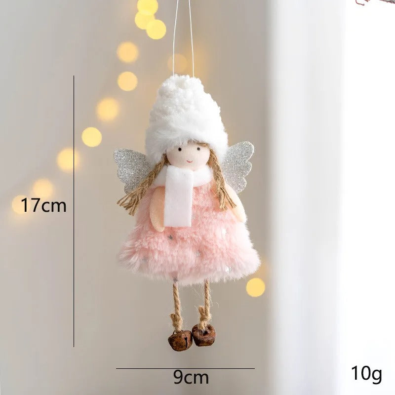 4pcs Plush Santa, Snowman & Elk Pendants