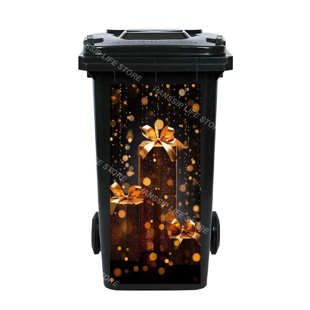 Christmas Waterproof Trash Bin Decals