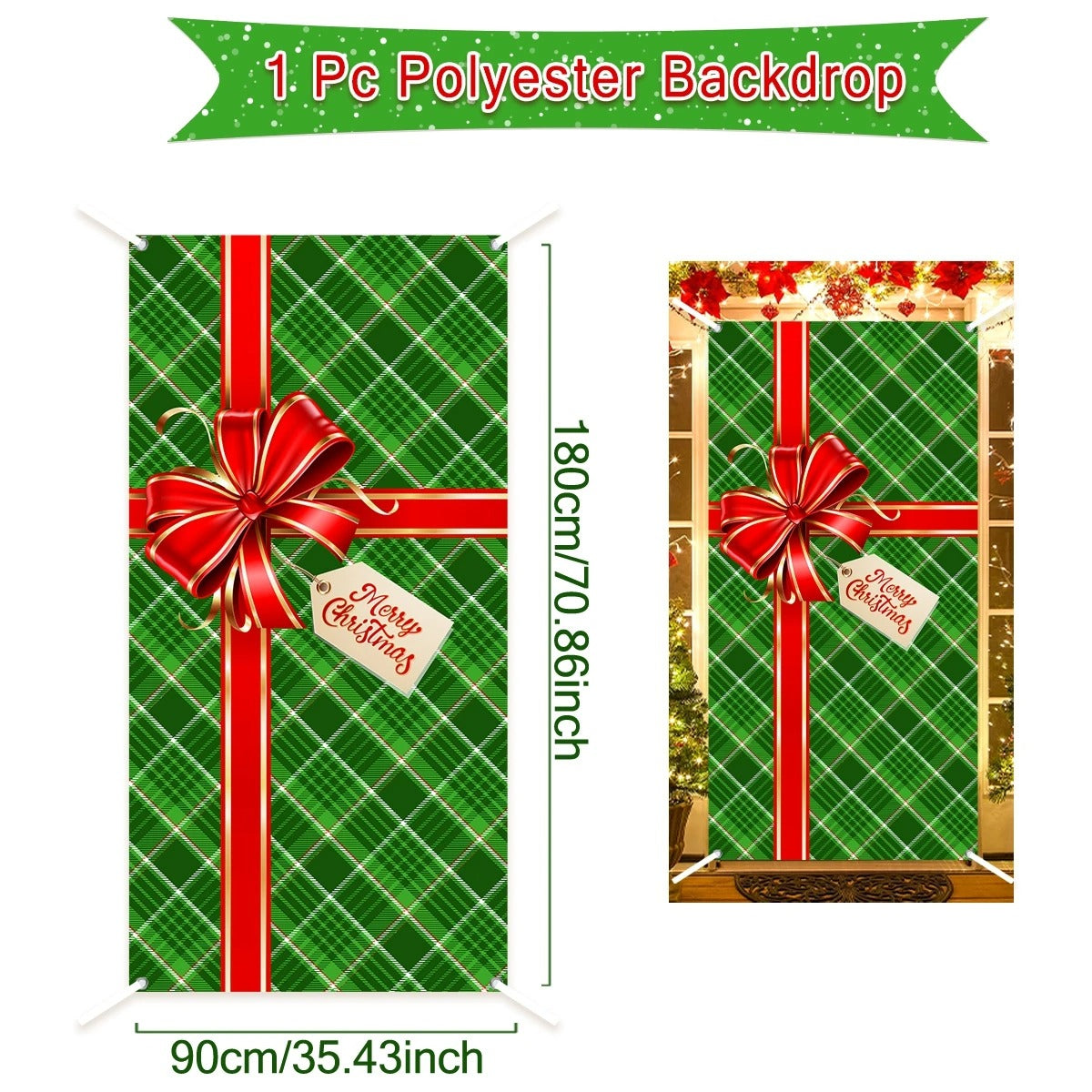 Festive Merry Christmas Door Banner – Holiday 2024-2025 Decoration