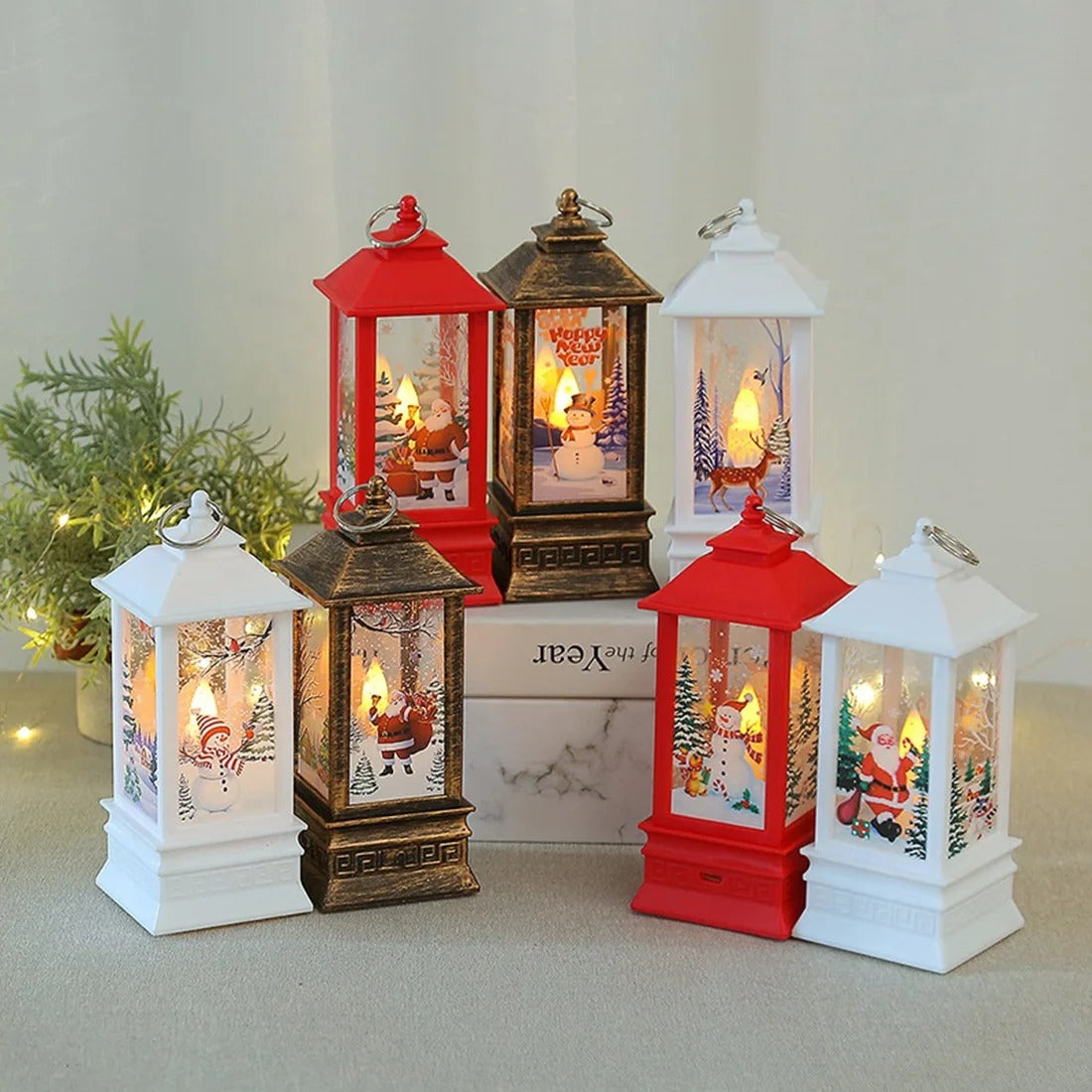 Christmas Lantern with Warm Lights – Perfect for Home & Outdoor Decoration