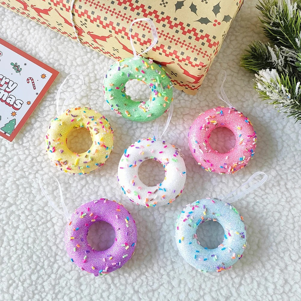 5/6 Pieces Christmas Ice Cream Donut Cake Pendant Ornaments