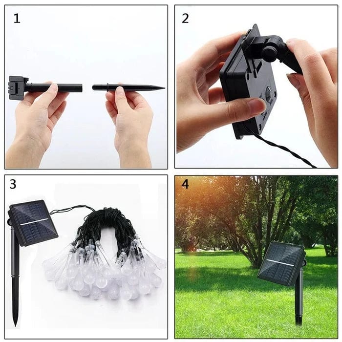 Enchanting Water Droplet Solar Lights - 8 Modes, Weatherproof