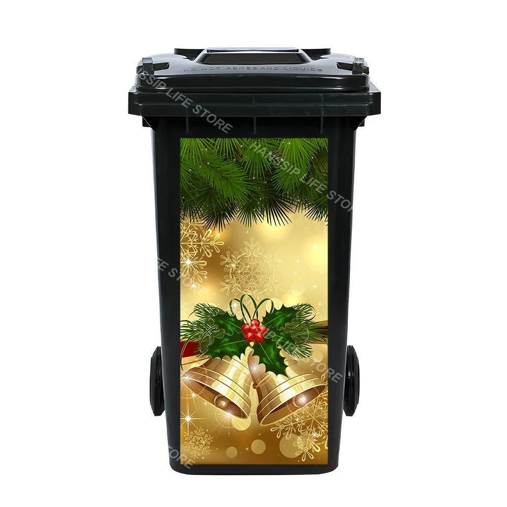 Christmas Waterproof Trash Bin Decals