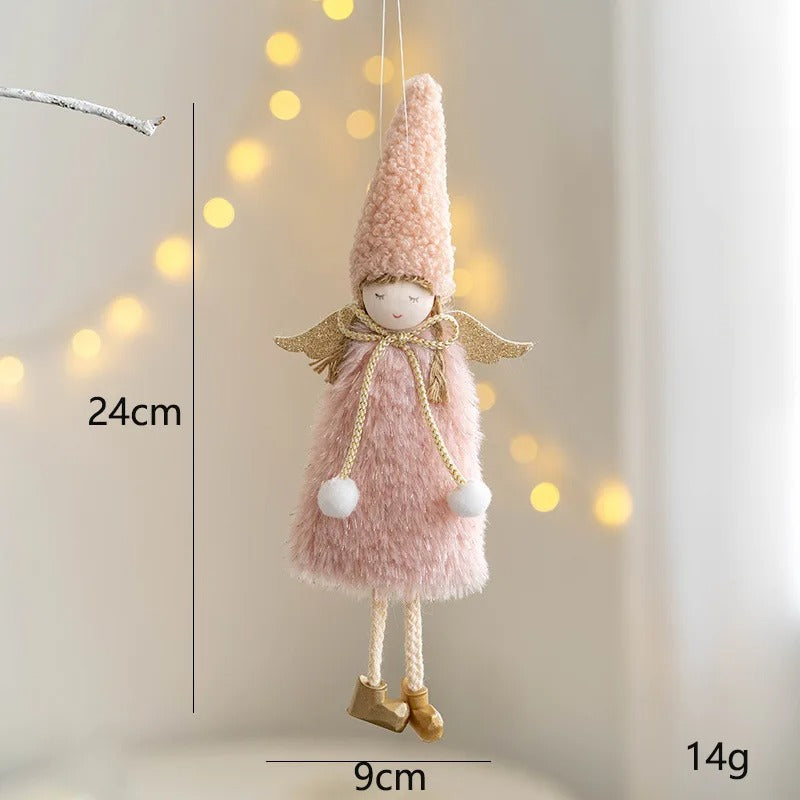 4pcs Plush Santa, Snowman & Elk Pendants