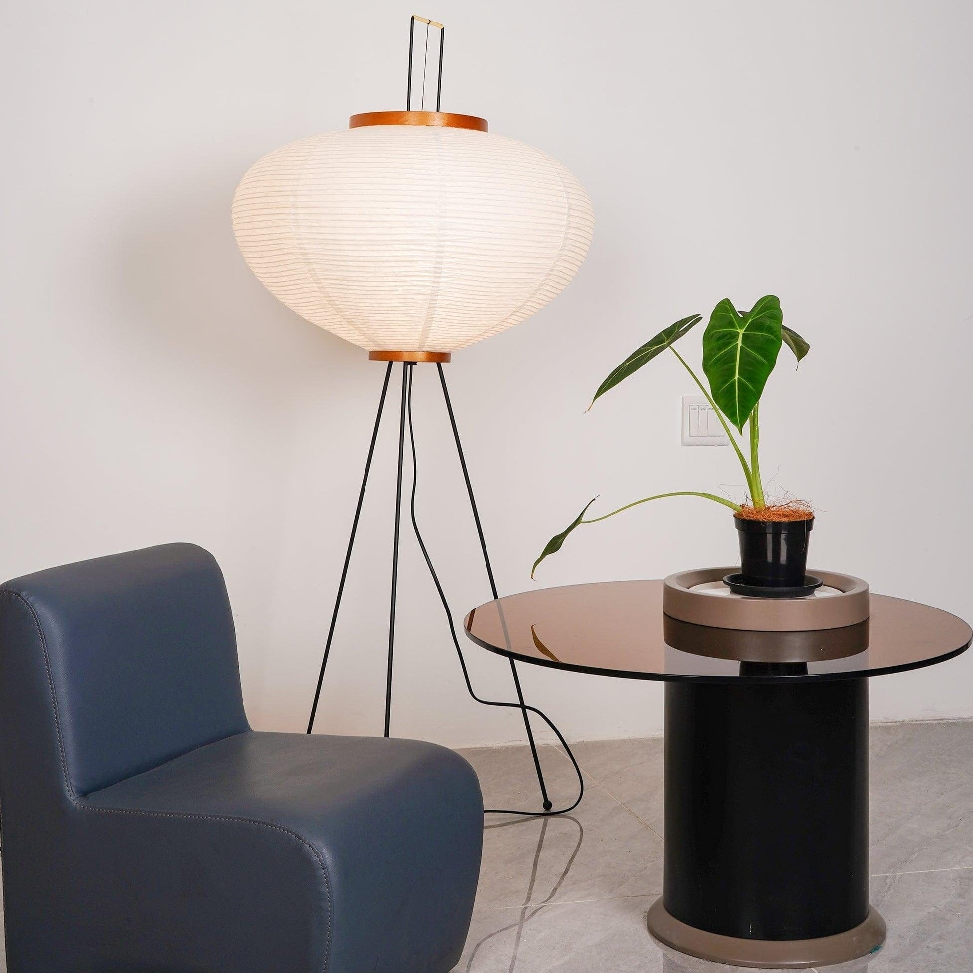 SereneGlow Rice Paper Floor Lamp – Minimalist Elegance