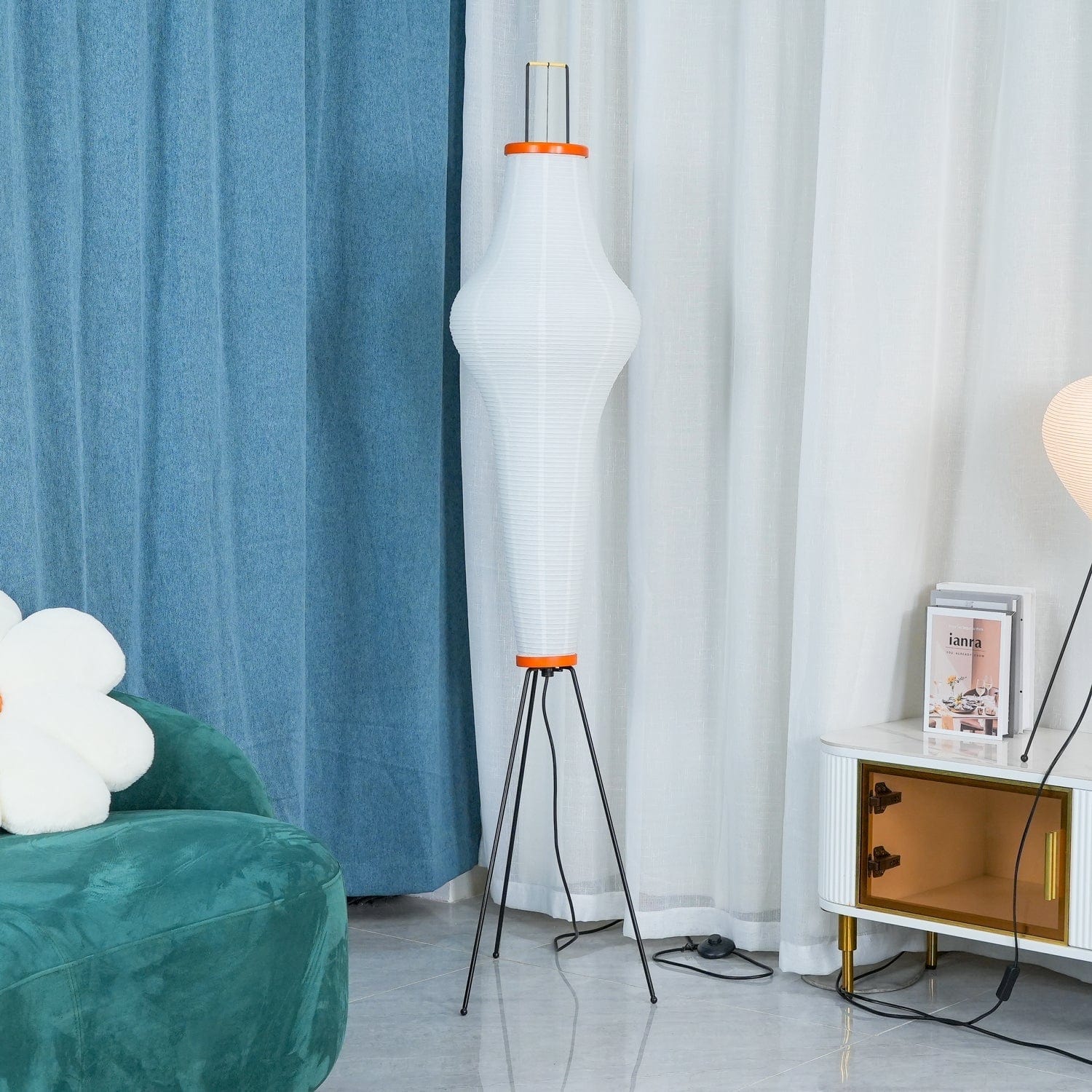 SereneGlow Rice Paper Floor Lamp – Minimalist Elegance