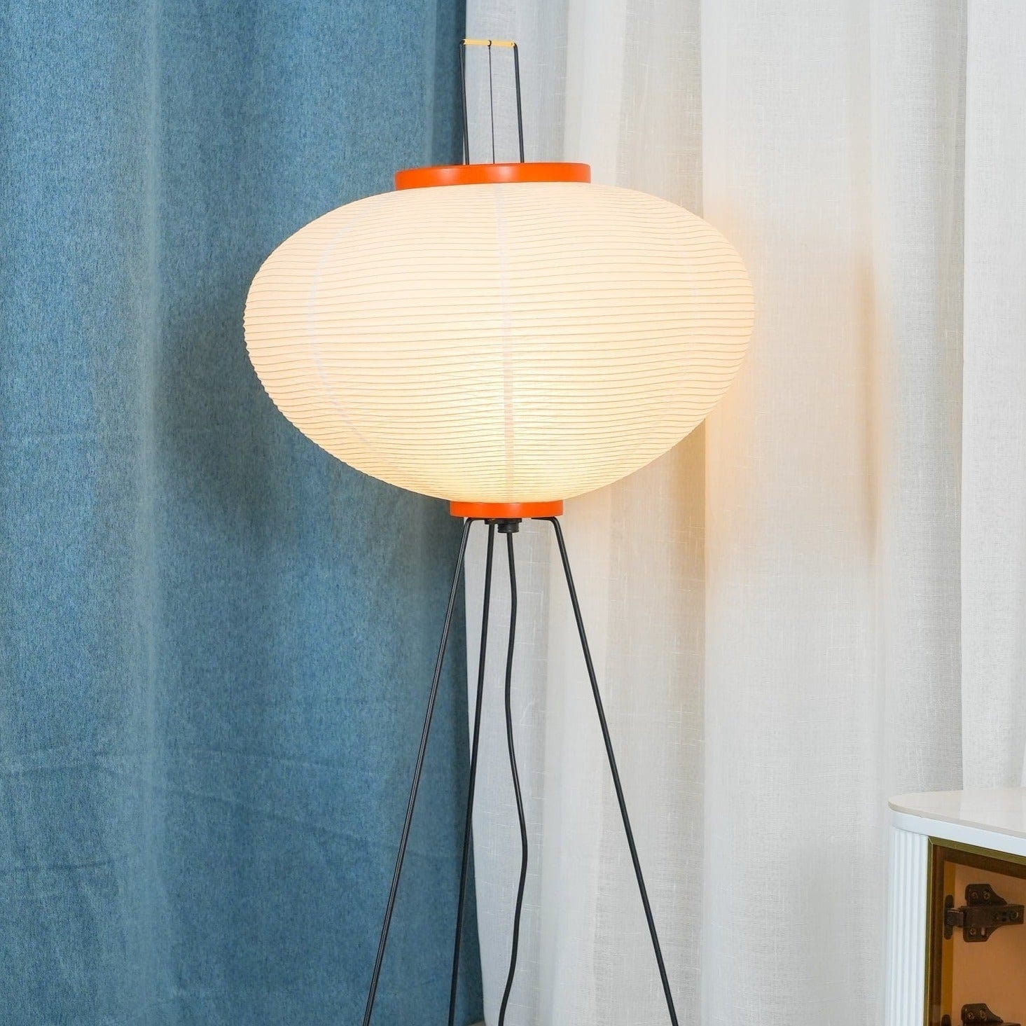 SereneGlow Rice Paper Floor Lamp – Minimalist Elegance