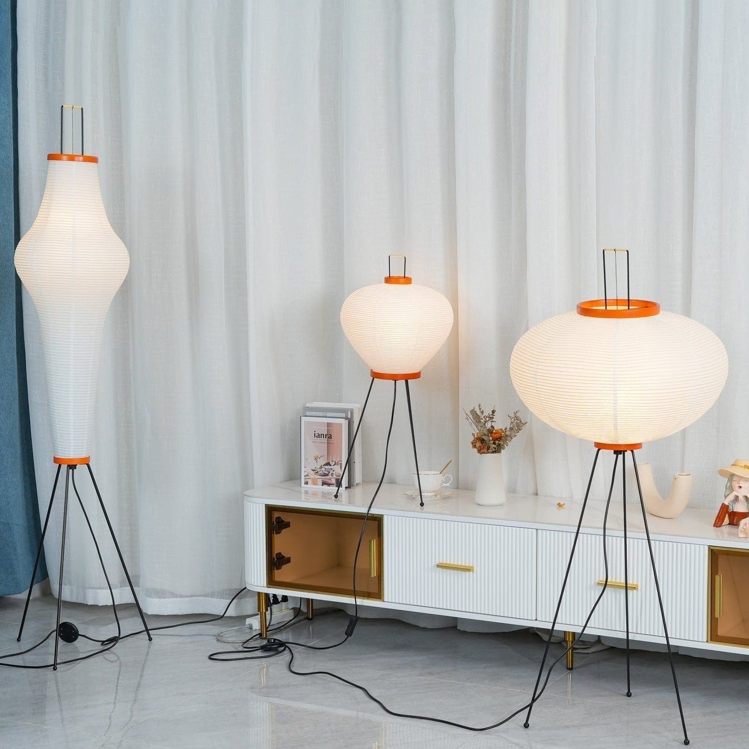 SereneGlow Rice Paper Floor Lamp – Minimalist Elegance