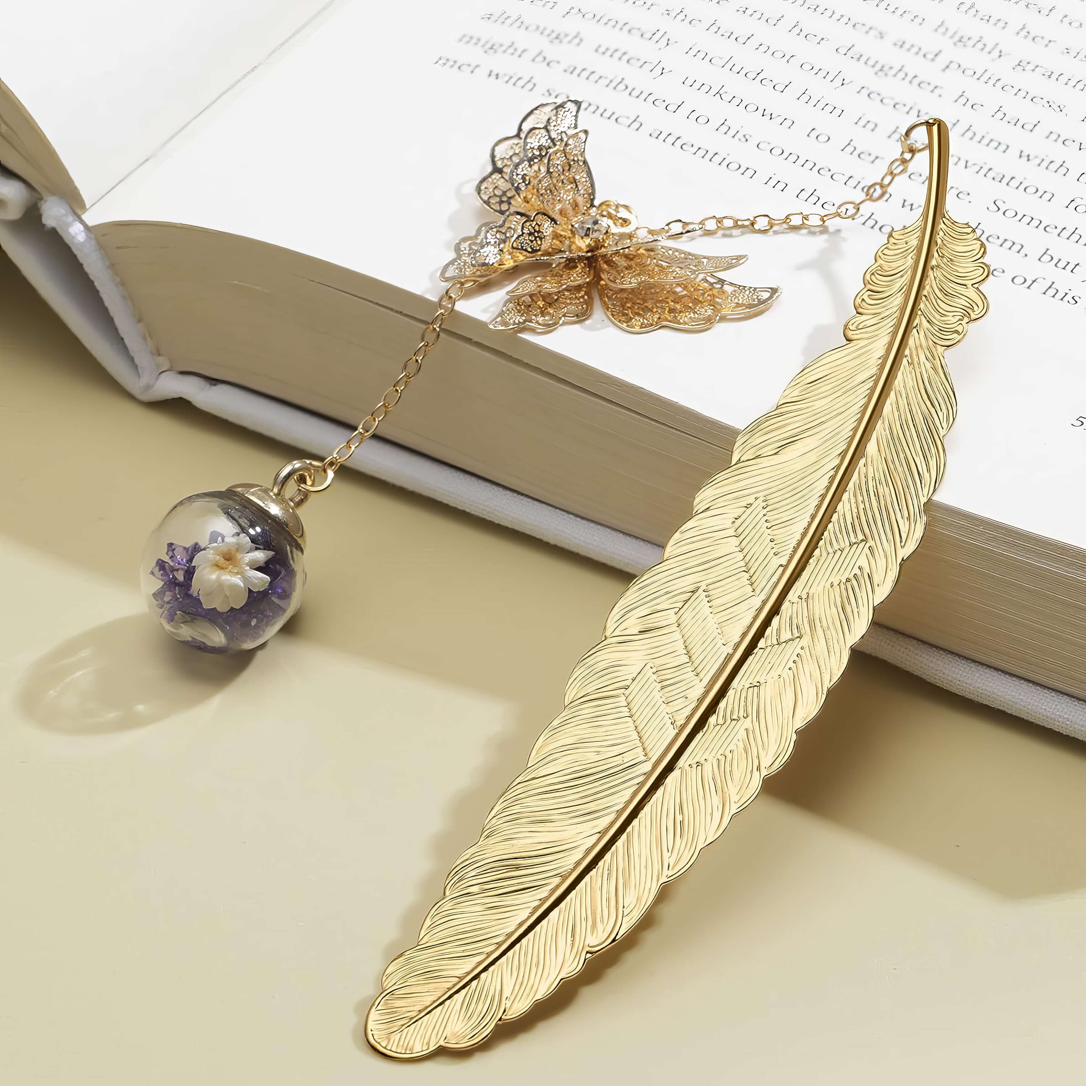 Bedazzling Butterfly Bookmark – Elegant Feather Design