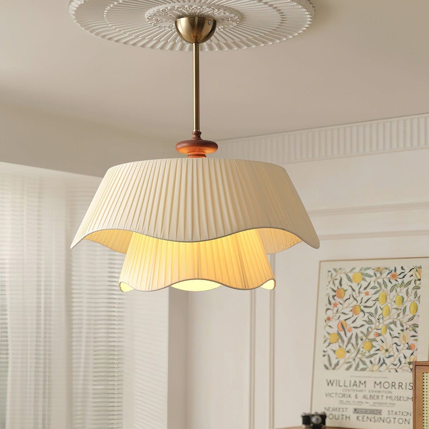 Bellevue Wood Accent Pendant Light with Adjustable Rod