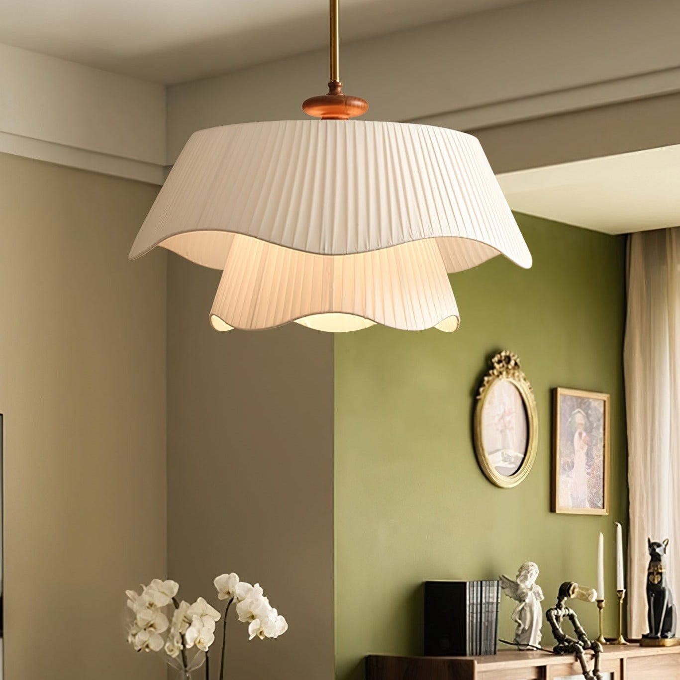 Bellevue Wood Accent Pendant Light with Adjustable Rod