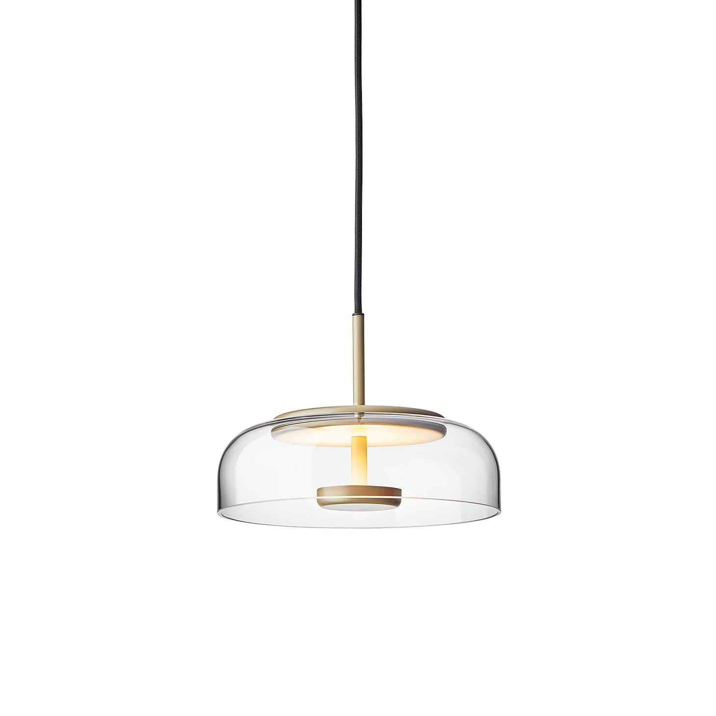 Solara Modern Brass Pendant Light – LED, Adjustable Height