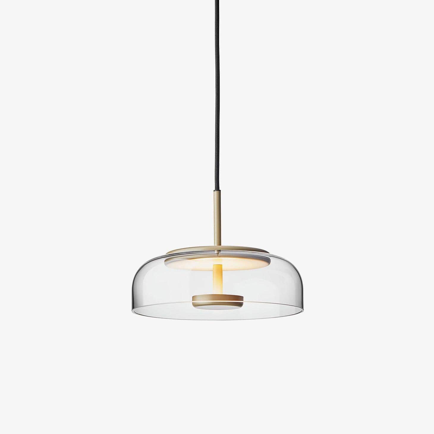 Solara Modern Brass Pendant Light – LED, Adjustable Height