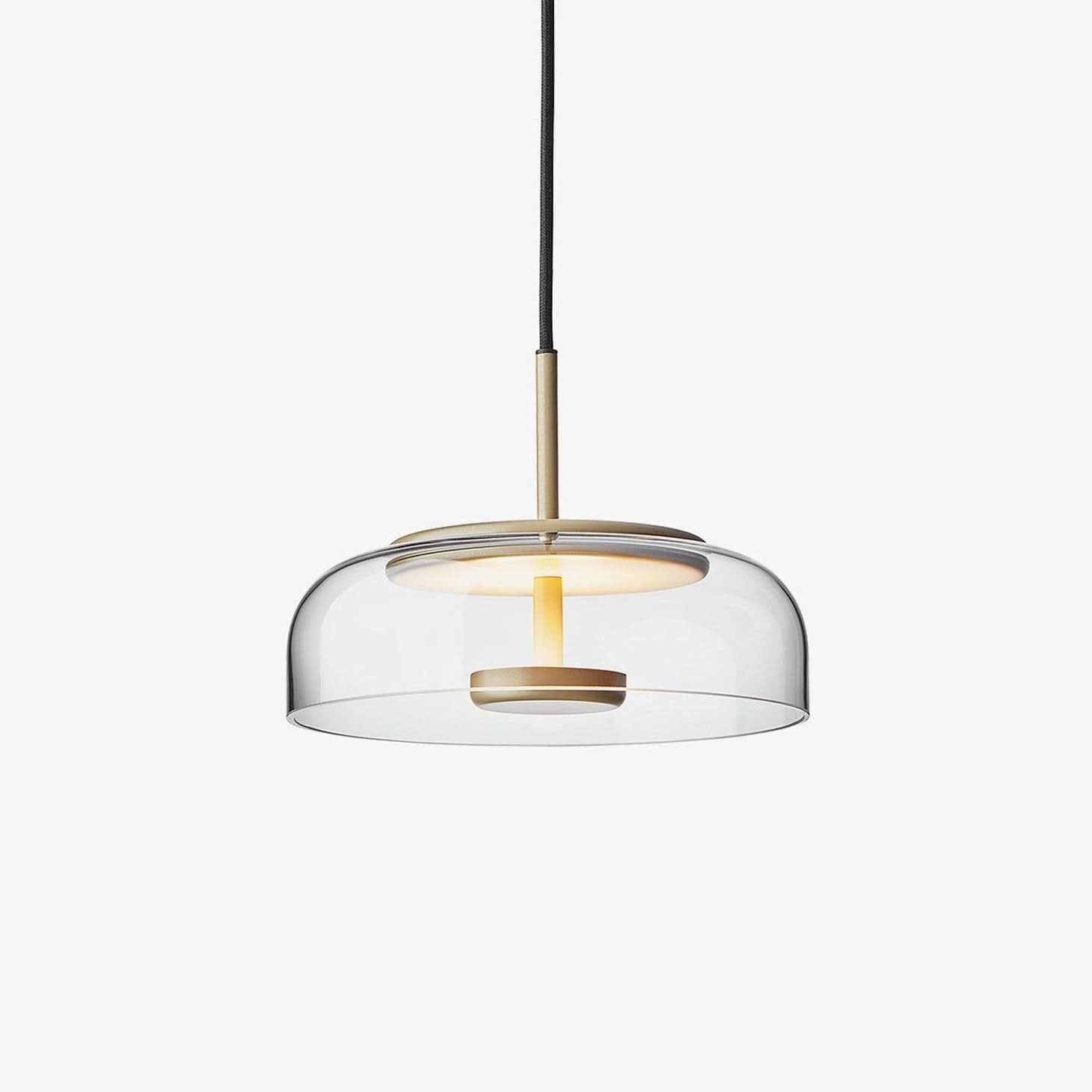 Solara Modern Brass Pendant Light – LED, Adjustable Height