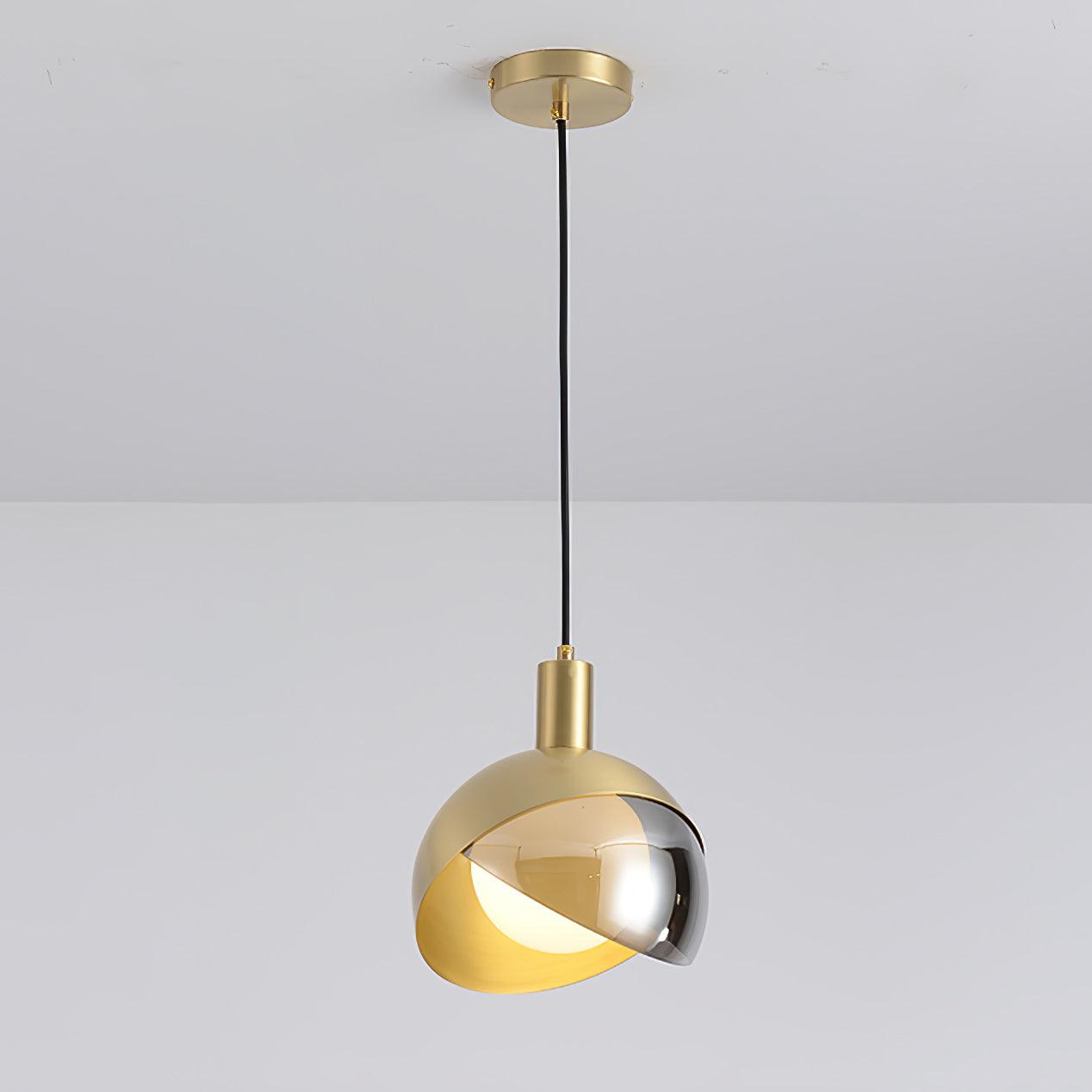 Sleek Single-Light Pendant - Modern Metal & Glass Design