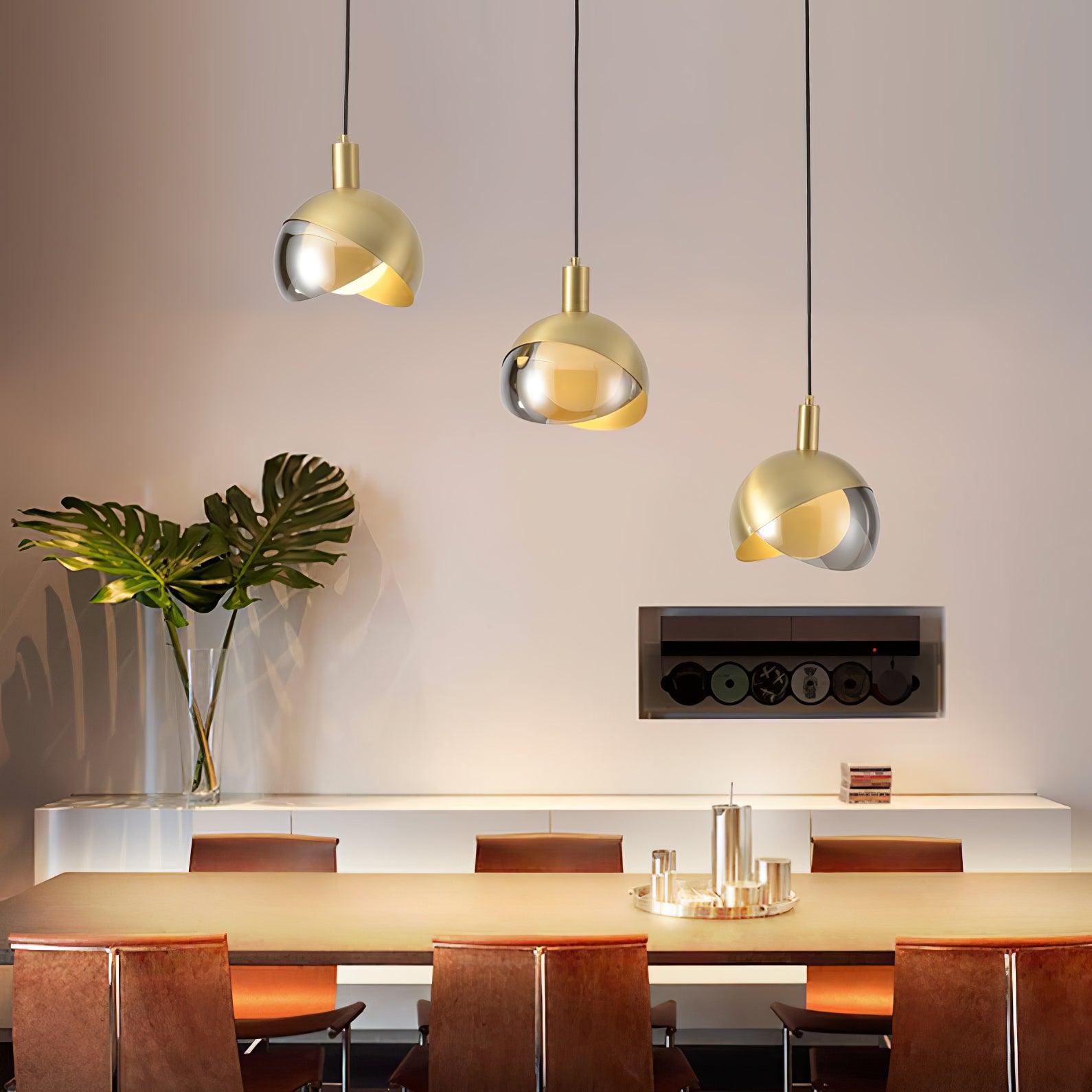 Sleek Single-Light Pendant - Modern Metal & Glass Design