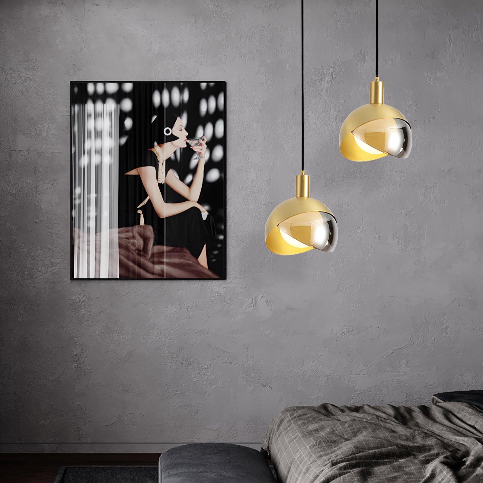 Sleek Single-Light Pendant - Modern Metal & Glass Design