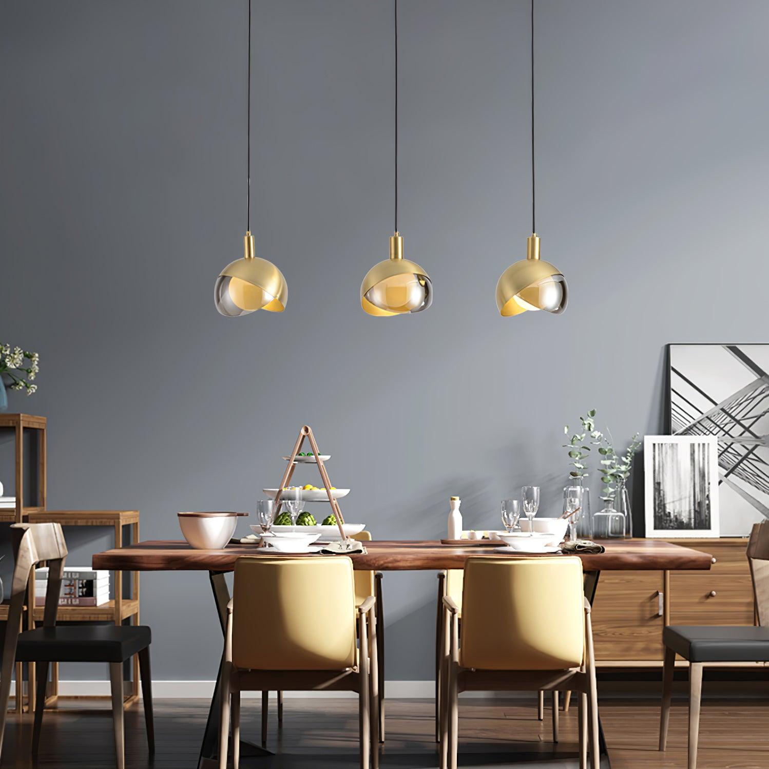 Sleek Single-Light Pendant - Modern Metal & Glass Design