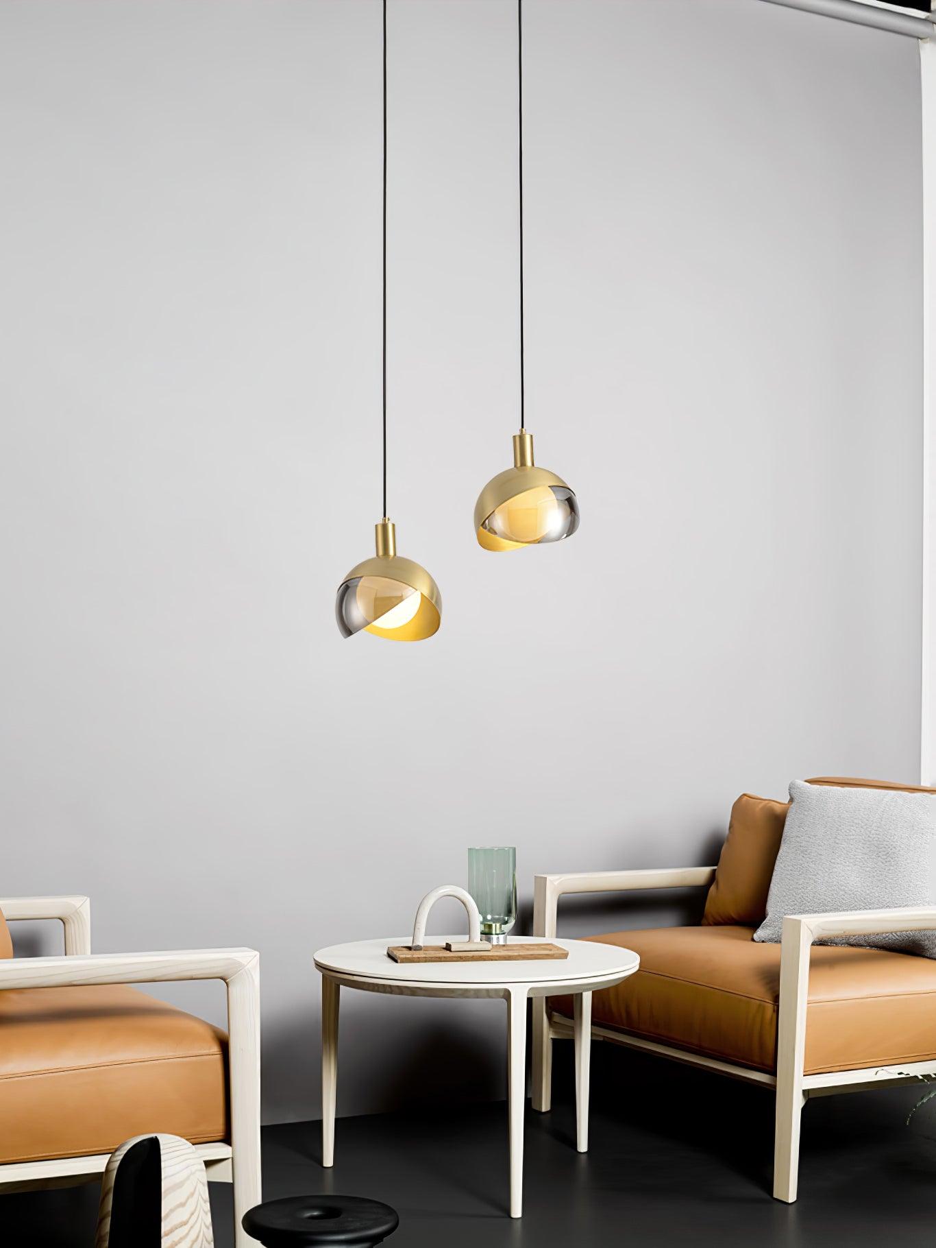 Sleek Single-Light Pendant - Modern Metal & Glass Design