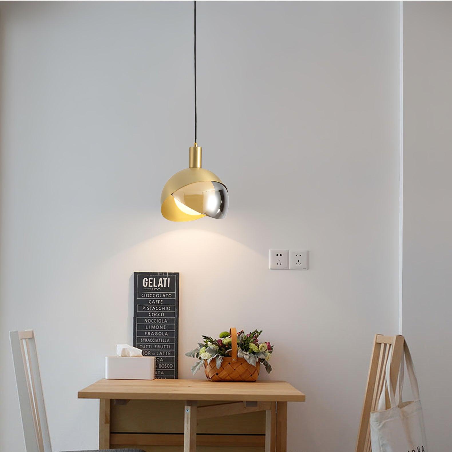 Sleek Single-Light Pendant - Modern Metal & Glass Design