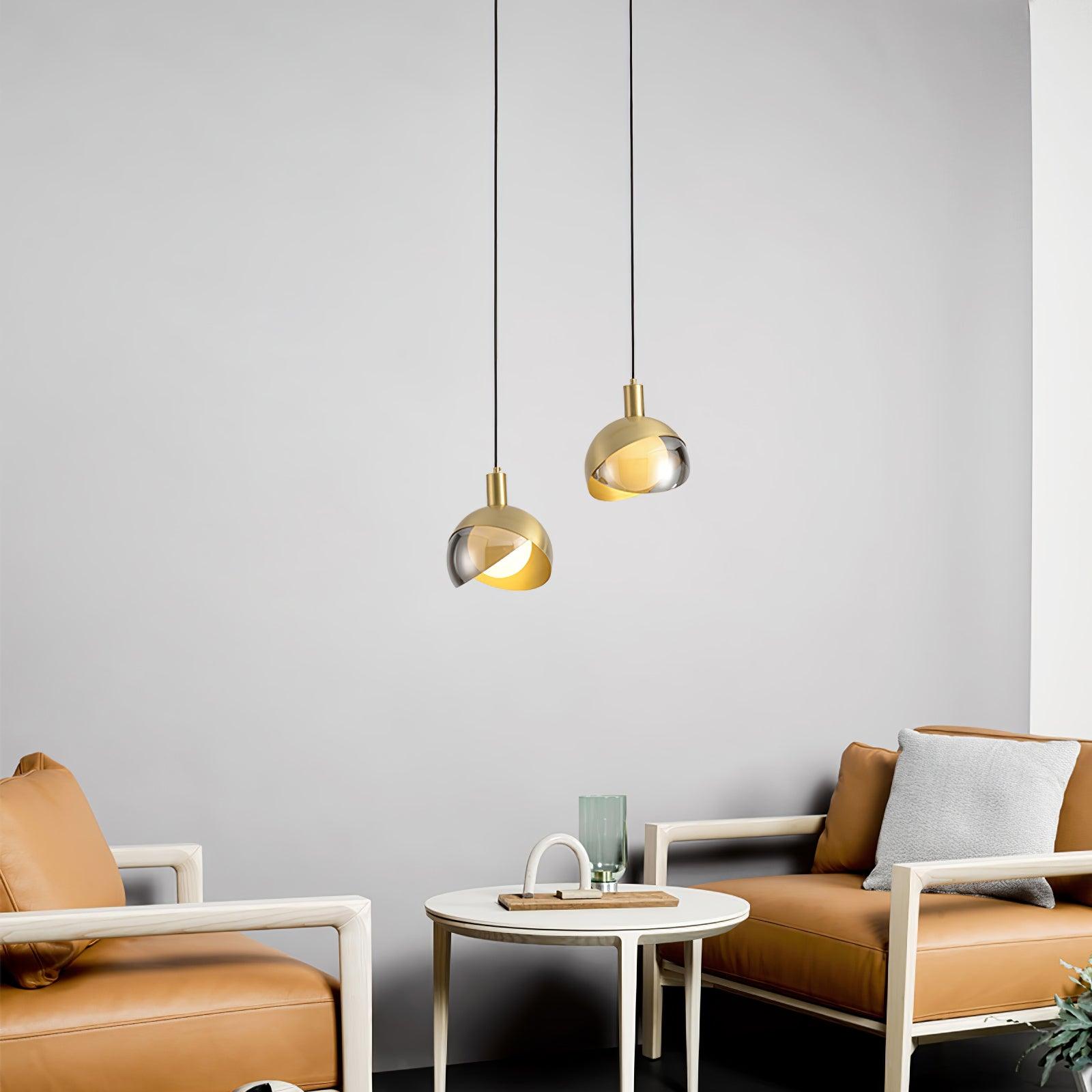 Sleek Single-Light Pendant - Modern Metal & Glass Design