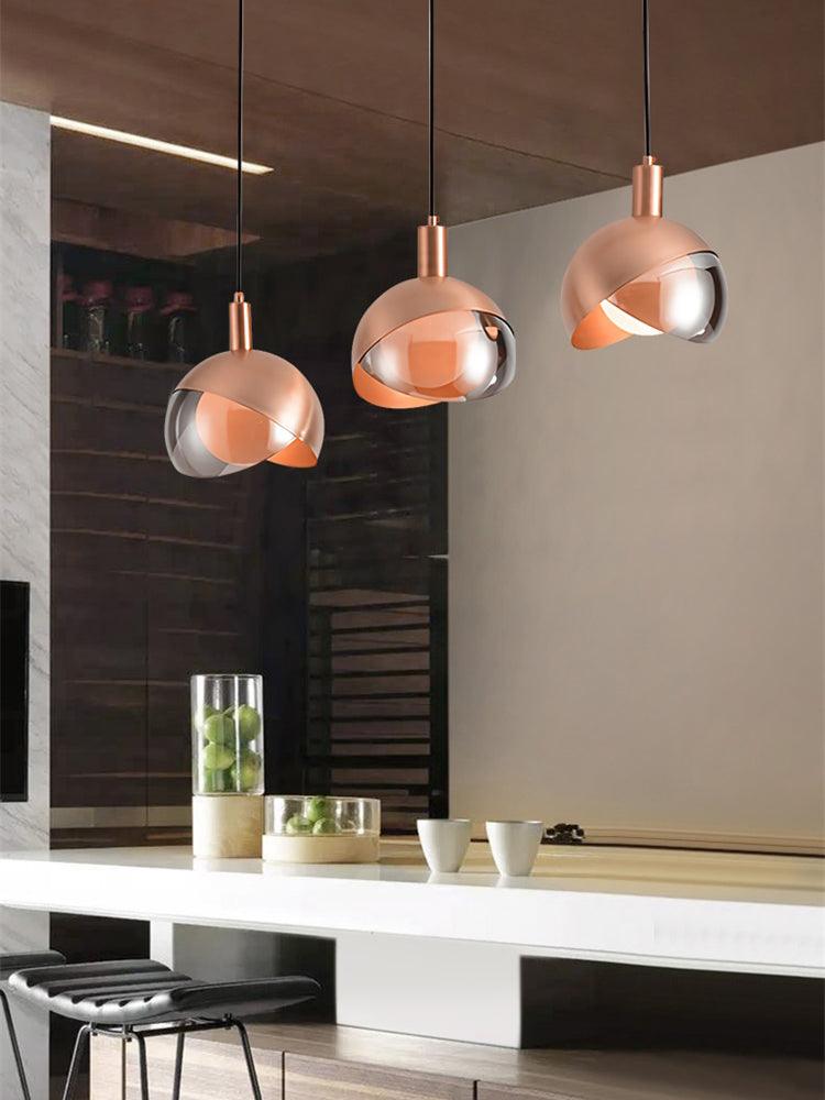 Sleek Single-Light Pendant - Modern Metal & Glass Design