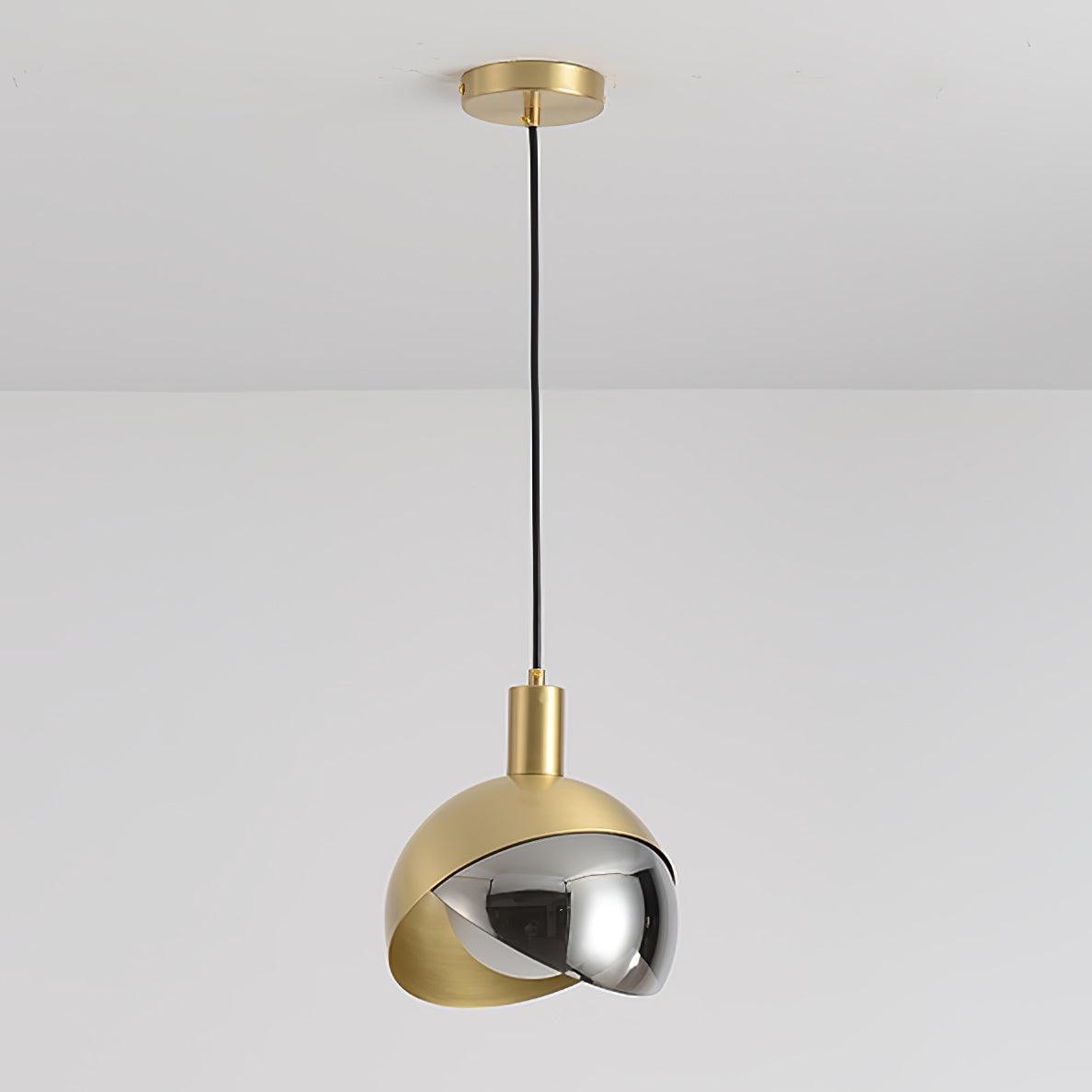 Sleek Single-Light Pendant - Modern Metal & Glass Design