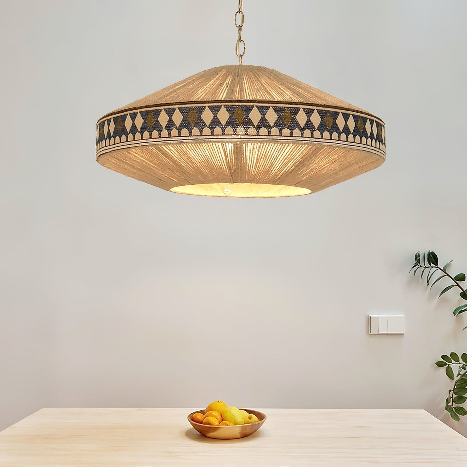 Bohemian Fringe Pendant Lamp - Tribal-Inspired Woven Design with Artisanal Touch