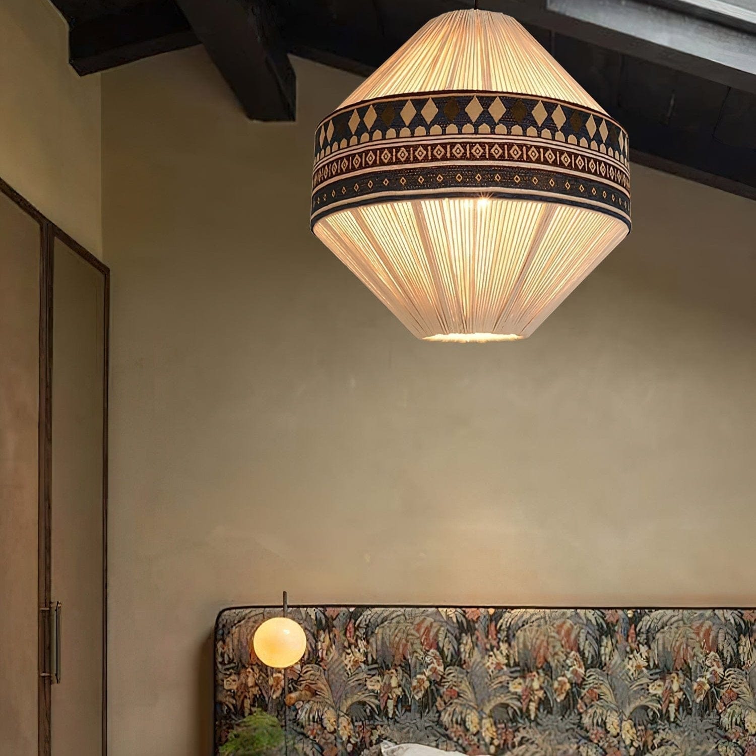 Bohemian Fringe Pendant Lamp - Tribal-Inspired Woven Design with Artisanal Touch