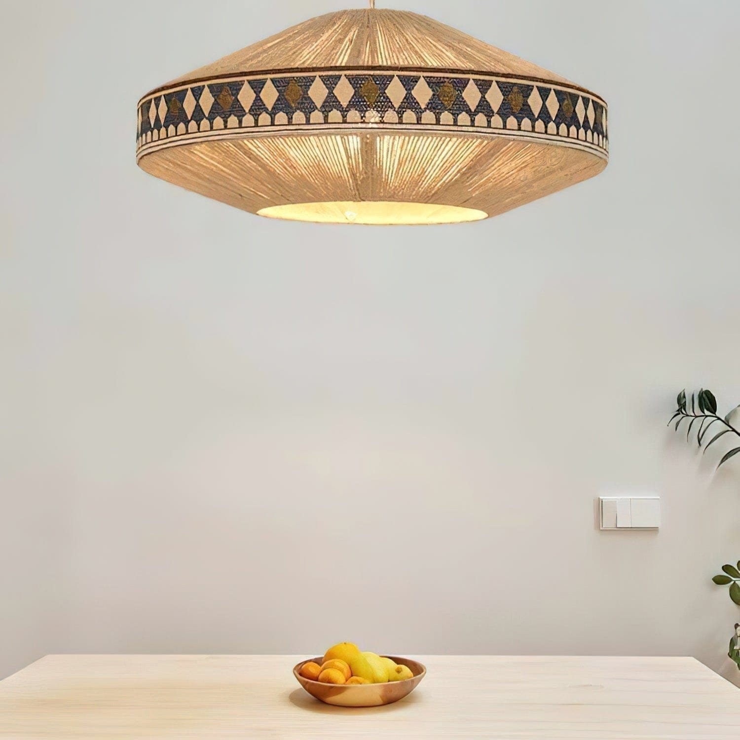 Bohemian Fringe Pendant Lamp - Tribal-Inspired Woven Design with Artisanal Touch