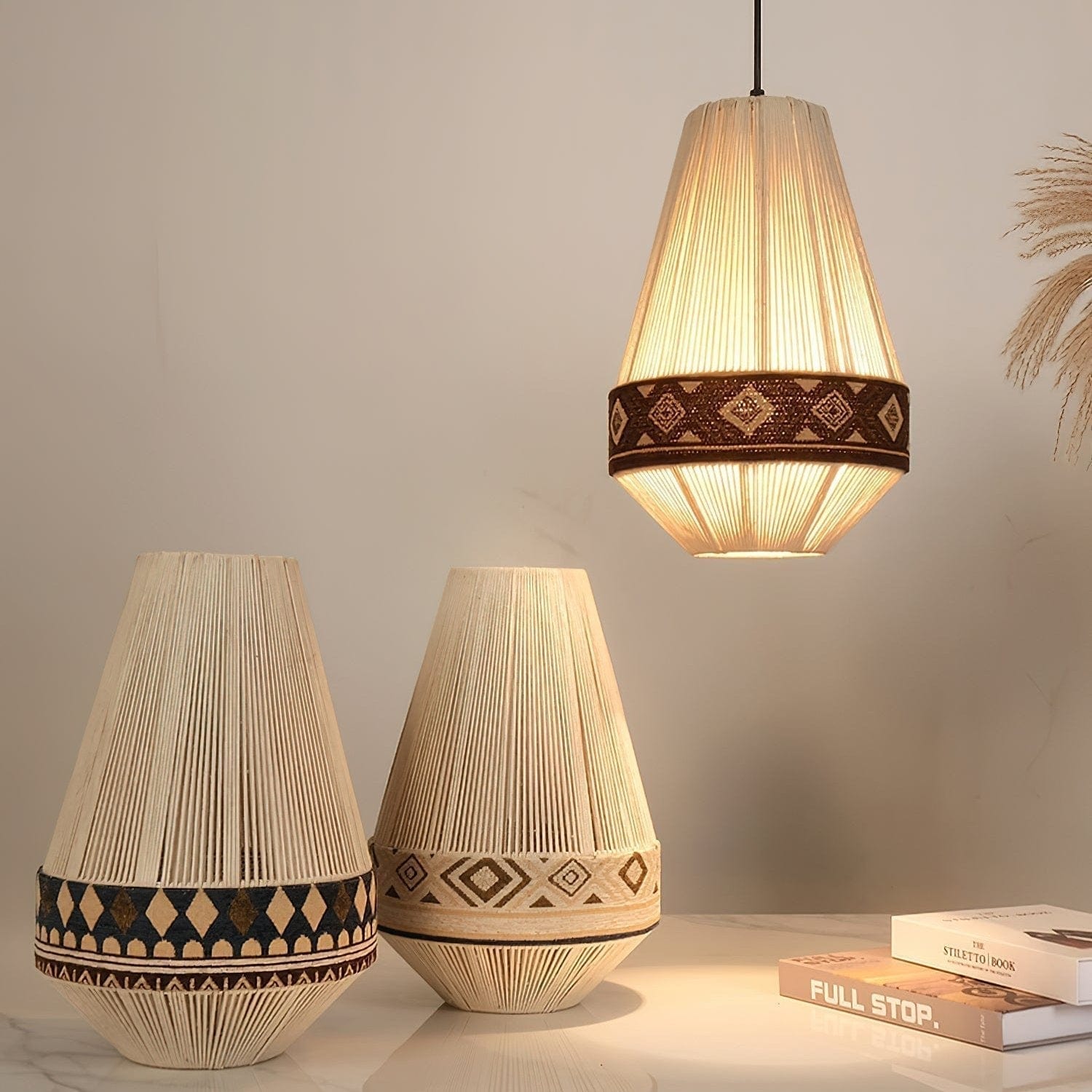 Bohemian Fringe Pendant Lamp - Tribal-Inspired Woven Design with Artisanal Touch