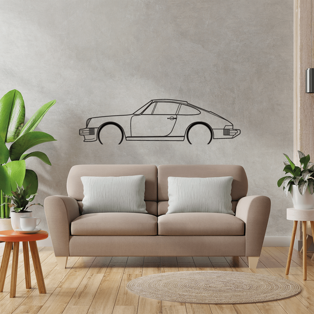 911 Model 930 Metal Wall Art | Classic Sports Car Wall Decor