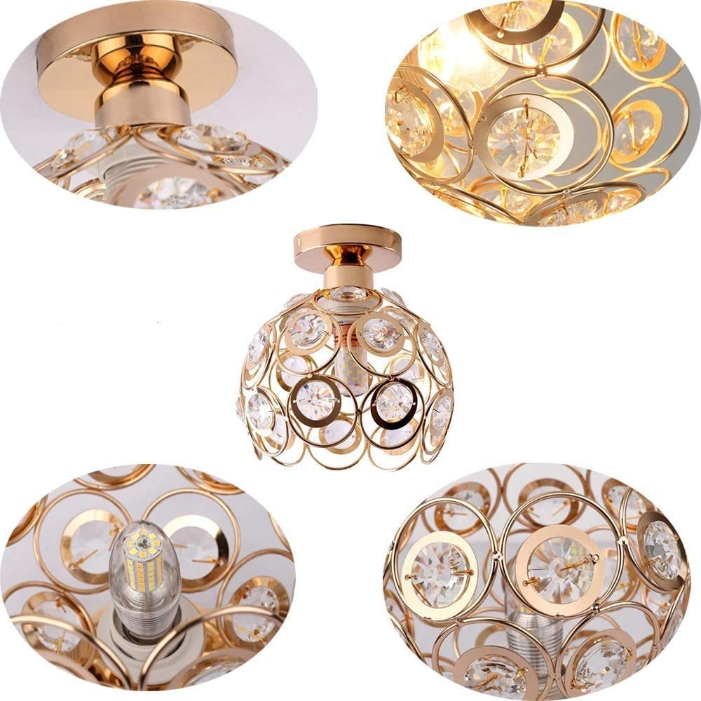 Fancy Gold Luxury Ball Ceiling Light - Opulent Hallway Illumination