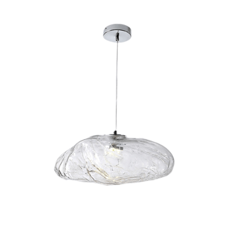 Minimalist Blown Glass Bubble Pendant Light - Modern Cloud-Like Chandelier