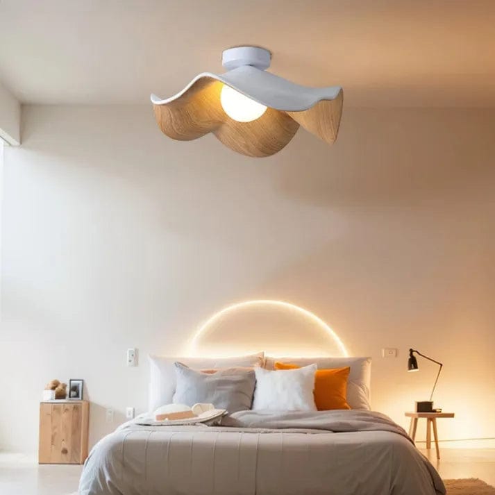 LotusGlow Wooden Ceiling Light – Nordic Elegance Meets Organic Design