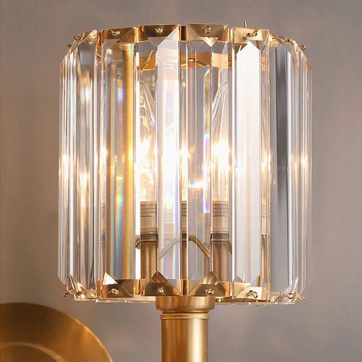 Vintage Luxury Crystal Wall Light – Elegant Brass & Crystal Fixture