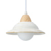 Retro Hat Ceramic Pendant Light - Vintage White Shade