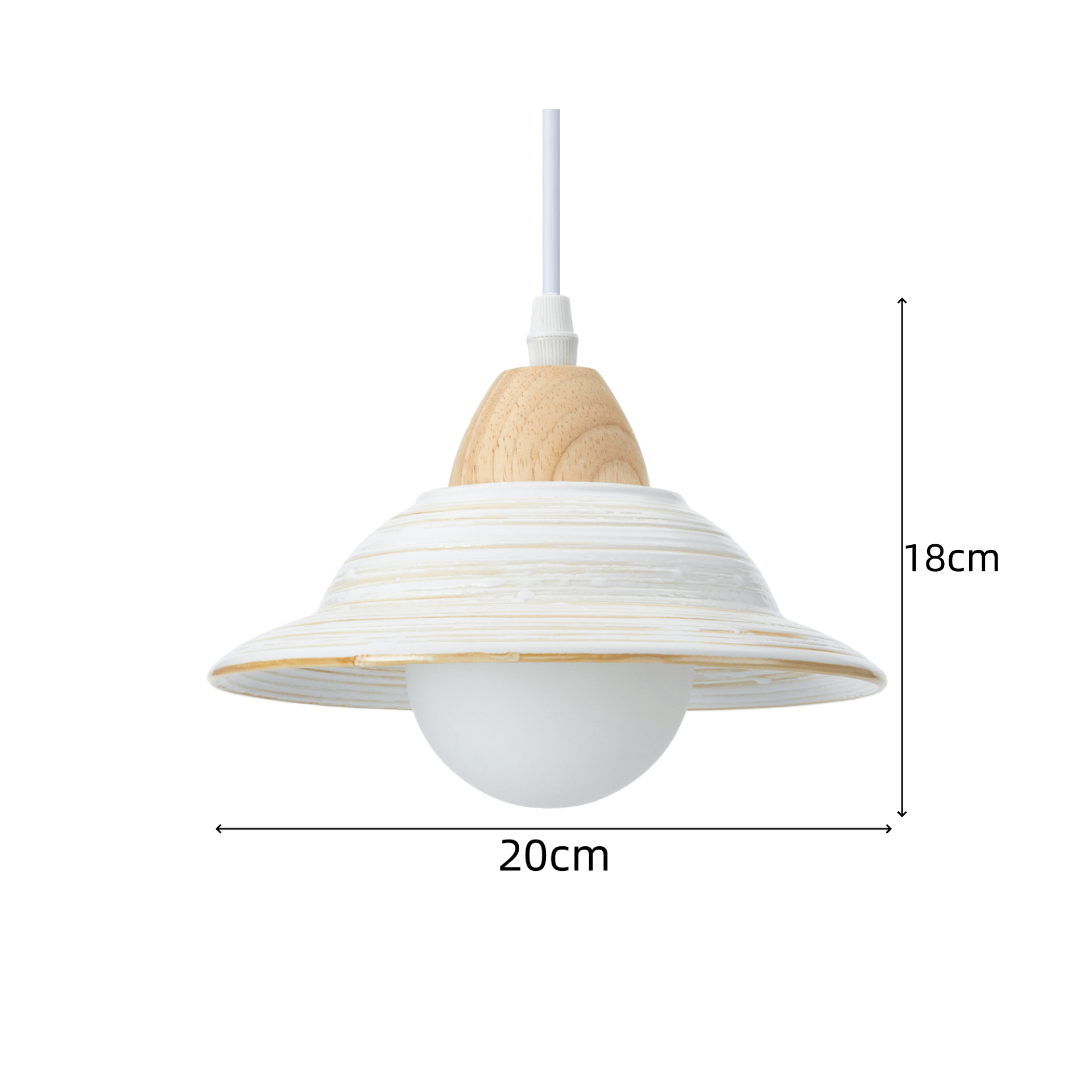 Retro Hat Ceramic Pendant Light - Vintage White Shade