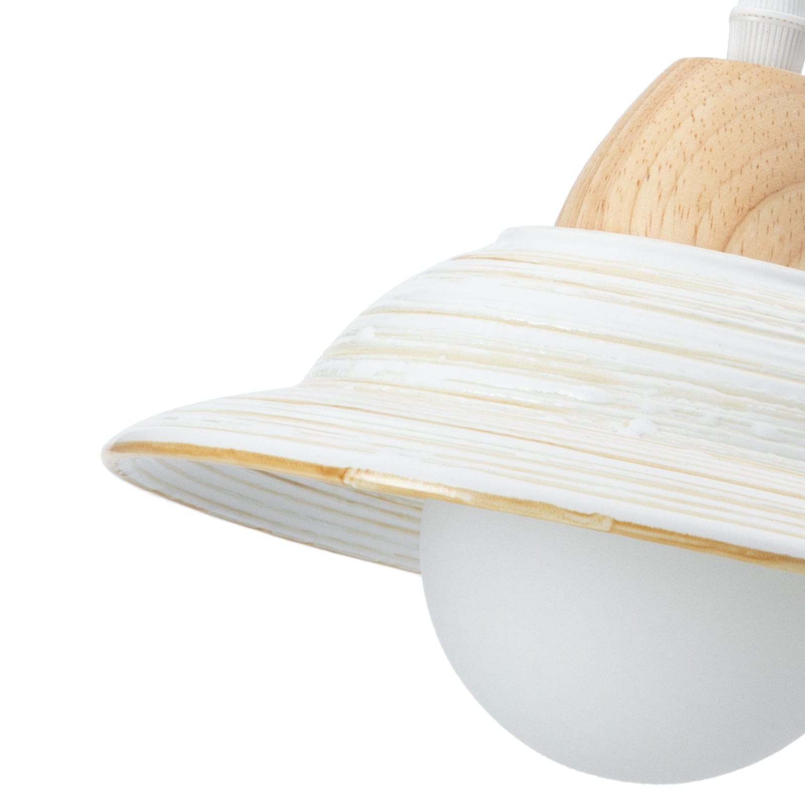 Retro Hat Ceramic Pendant Light - Vintage White Shade