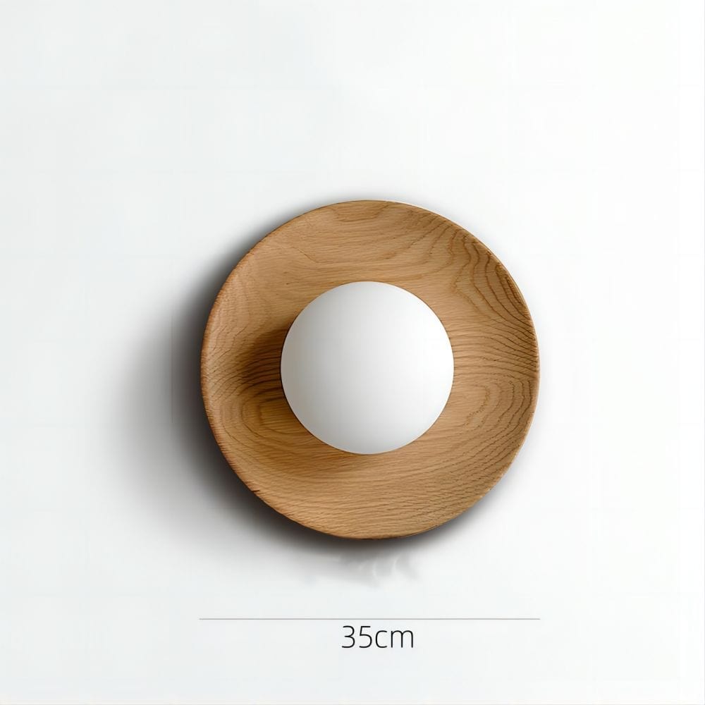 Natural Wood & White Minimalist Wall Light – Modern Charm