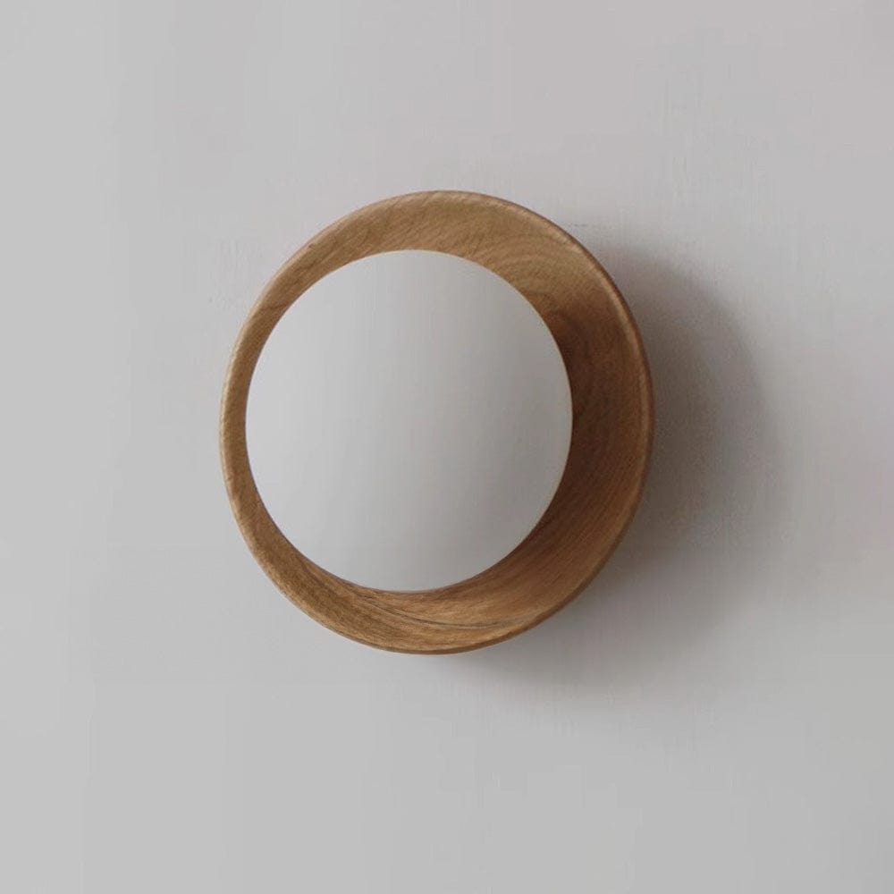 Natural Wood & White Minimalist Wall Light – Modern Charm