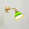 Vintage Swing Arm Adjustable Green Glass Wall Light – Classic Brass Fixture