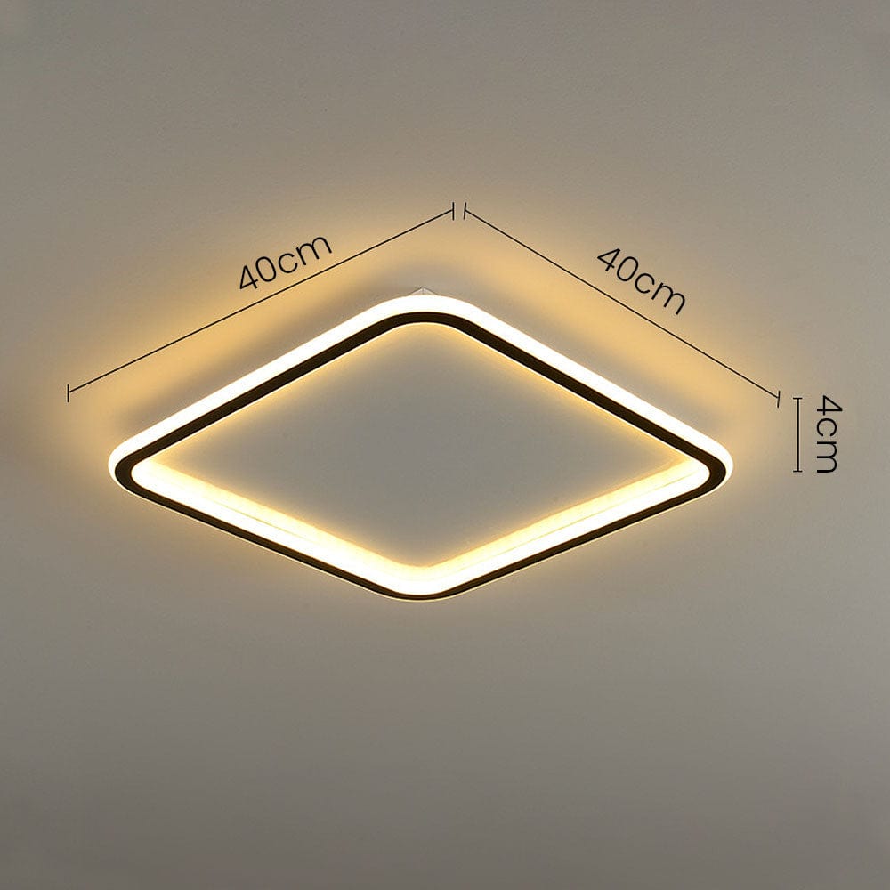 Modern Geometry Square LED Ceiling Light with Black Aluminum Frame