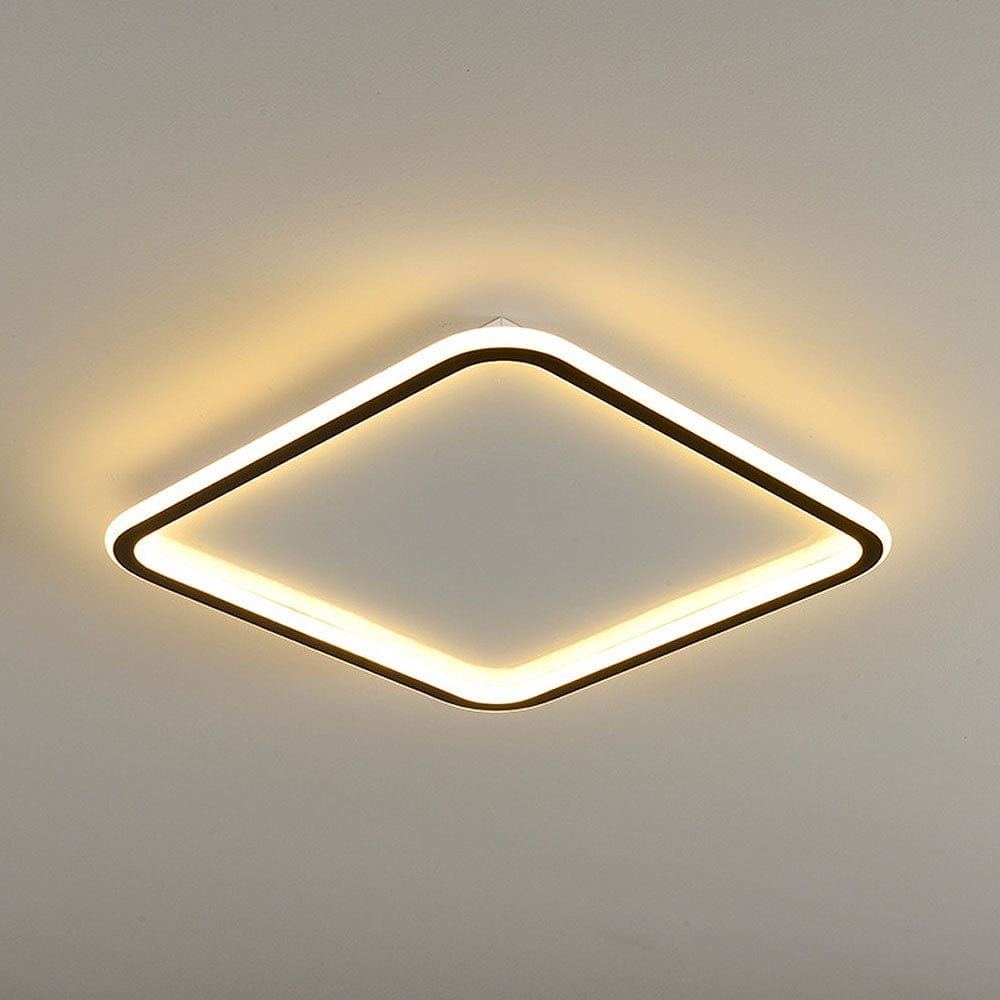 Modern Geometry Square LED Ceiling Light with Black Aluminum Frame