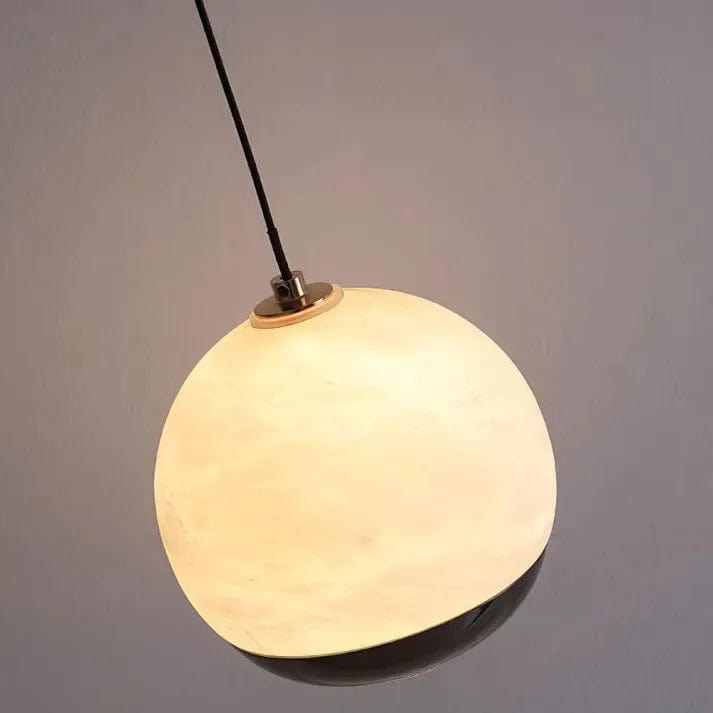 Nordic Marble Alabaster Globe Pendant Lamp - Luxurious Modern Design with Three-Color LED