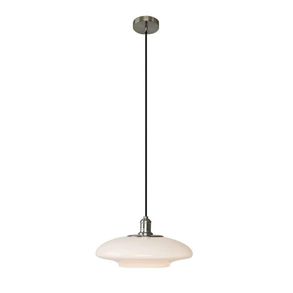 Modern White Glass Pendant Light - Minimalist Design with Soft Glow