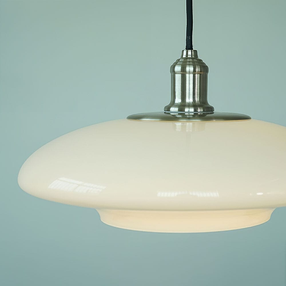 Modern White Glass Pendant Light - Minimalist Design with Soft Glow